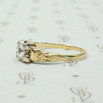Pretty 1930s Engraved Diamond Engagement Ring