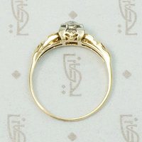 Pretty 1930s Engraved Diamond Engagement Ring