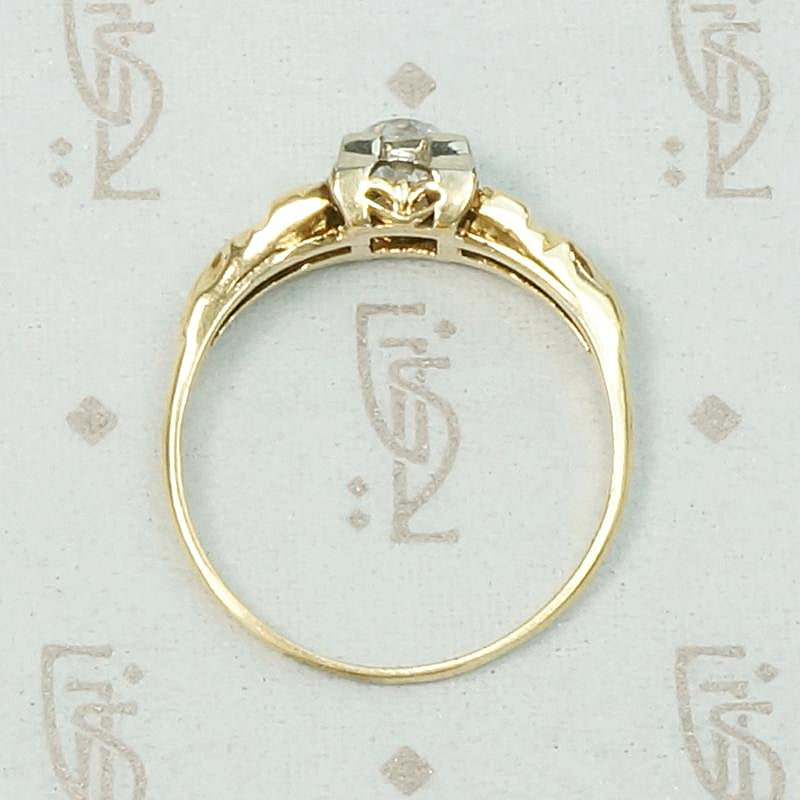 Pretty 1930s Engraved Diamond Engagement Ring