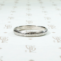 Platinum Wedding Band Engraved with Flowers