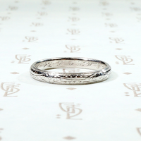 Platinum Wedding Band Engraved with Flowers