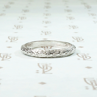 Crisply Engraved White Gold Floral Band
