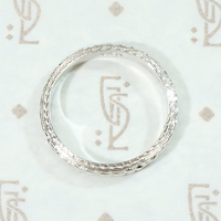 Crisply Engraved White Gold Floral Band