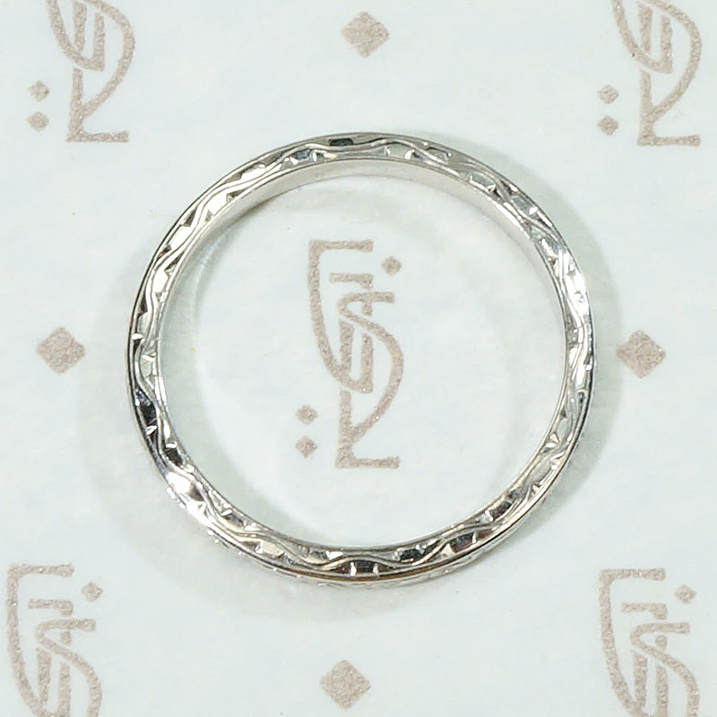 Mellow Geometric Design White Gold Band