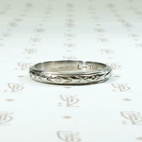 Subtle 18k White Gold Floral Band