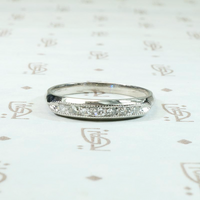 Platinum & Diamond Wedding Band with Milgrain