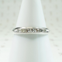 Platinum & Diamond Wedding Band with Milgrain