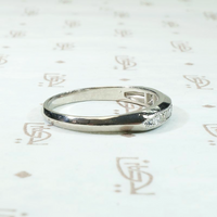 Platinum & Diamond Wedding Band with Milgrain