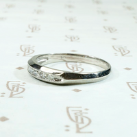 Platinum & Diamond Wedding Band with Milgrain