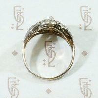 Warm White Gold Filigree & Diamond Cluster Ring