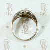 Warm White Gold Filigree & Diamond Cluster Ring