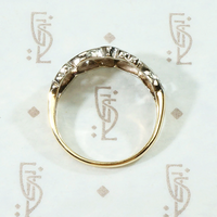 Swirling Diamond Retro Band in Two Tone Gold
