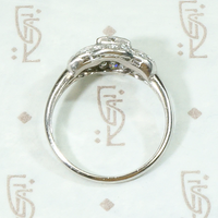 Art Deco Diamond Ring with Graceful Platinum Curves