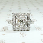 Light & Lacy Floral Square Diamond Ring