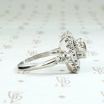 Light & Lacy Floral Square Diamond Ring