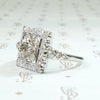 Light & Lacy Floral Square Diamond Ring