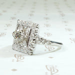Light & Lacy Floral Square Diamond Ring