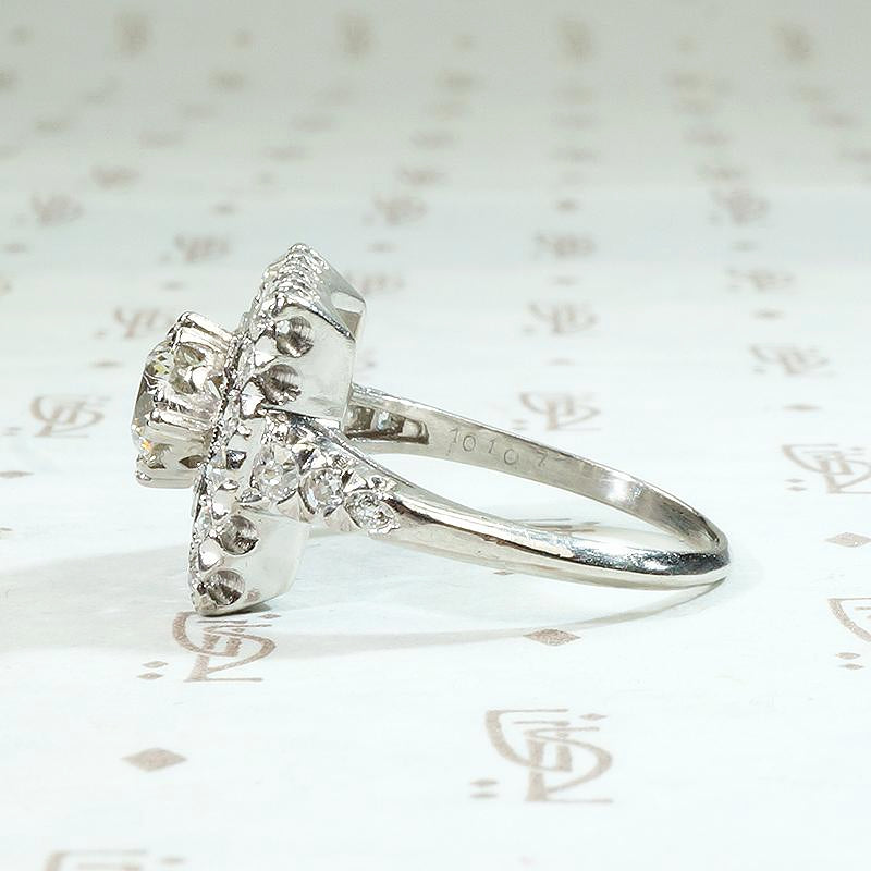 Light & Lacy Floral Square Diamond Ring
