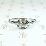 Sparkling Old European Cut Diamond Deco Solitaire