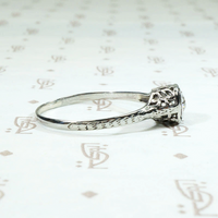 Sparkling Old European Cut Diamond Deco Solitaire