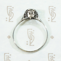 Sparkling Old European Cut Diamond Deco Solitaire