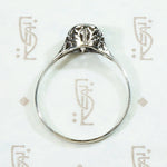 Sparkling Old European Cut Diamond Deco Solitaire