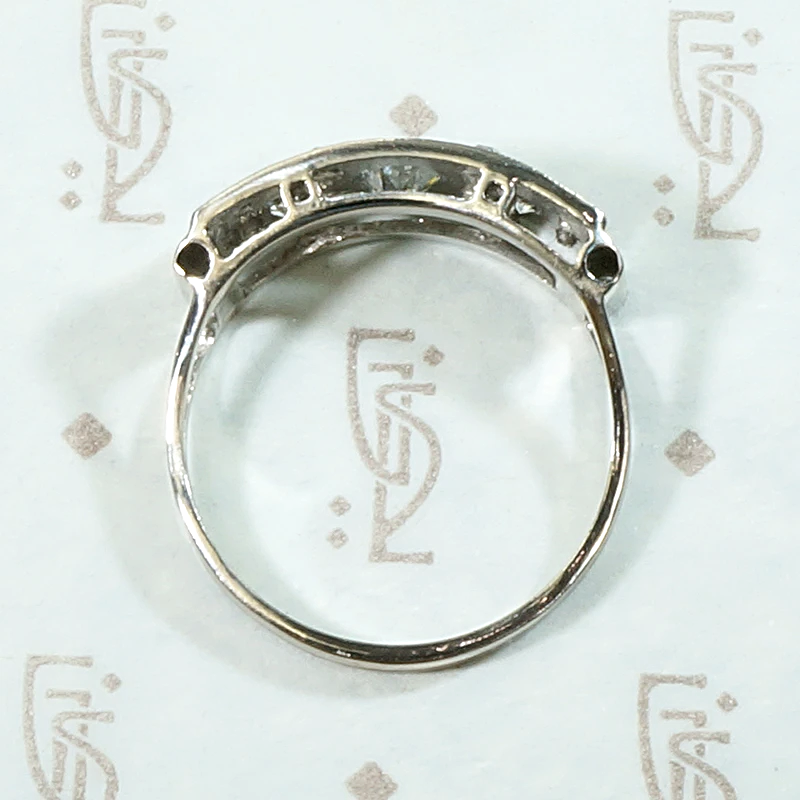 Deco Rose & Old Mine Cut Diamond Panel Ring