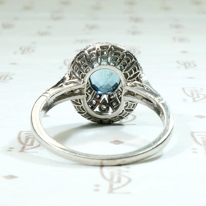 Magnificent Edwardian Aquamarine & Diamond Ring
