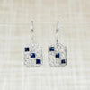 Delicate Platinum Earrings with Sapphires & Diamonds