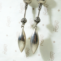 Dramatic Dangle Sterling Silver Bead Earrings