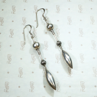 Dramatic Dangle Sterling Silver Bead Earrings