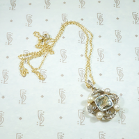 Dreamy Aquamarine, Diamond & Pearl Quatrefoil Pendant