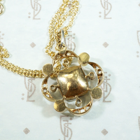 Dreamy Aquamarine, Diamond & Pearl Quatrefoil Pendant