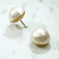 Opulent Mabé Pearls Studs in 18k Gold