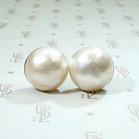 Opulent Mabé Pearls Studs in 18k Gold