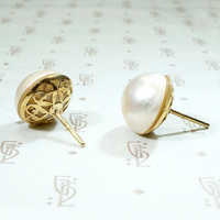 Opulent Mabé Pearls Studs in 18k Gold