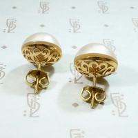 Opulent Mabé Pearls Studs in 18k Gold