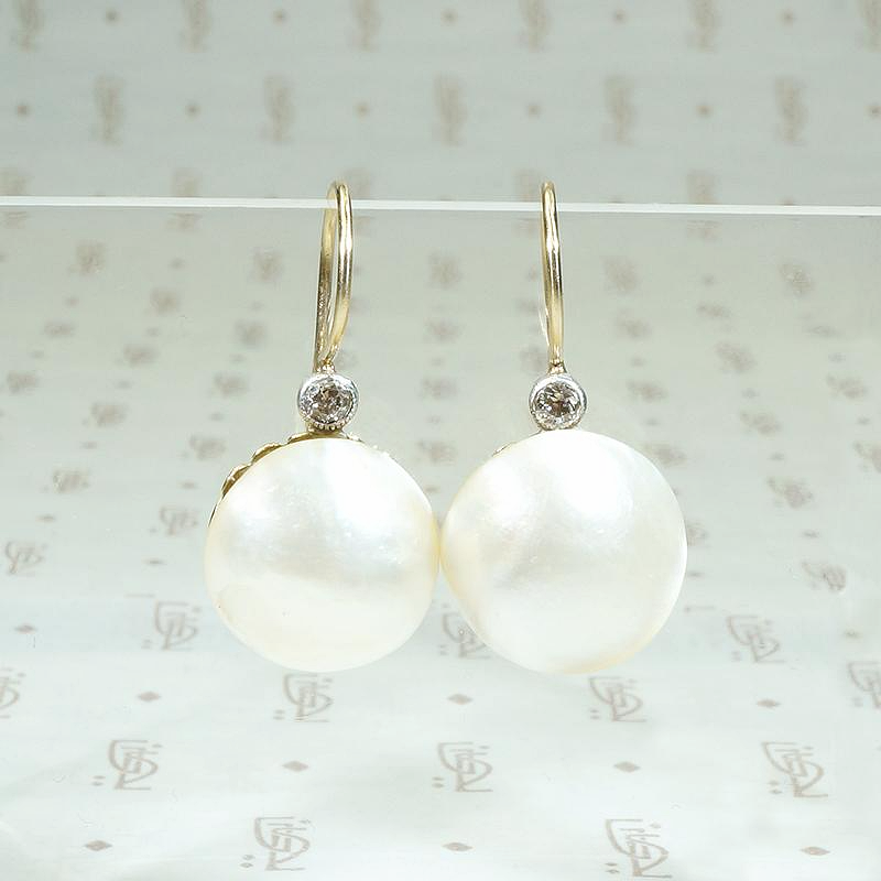 Luminous Mabé Pearl & Diamond Earrings