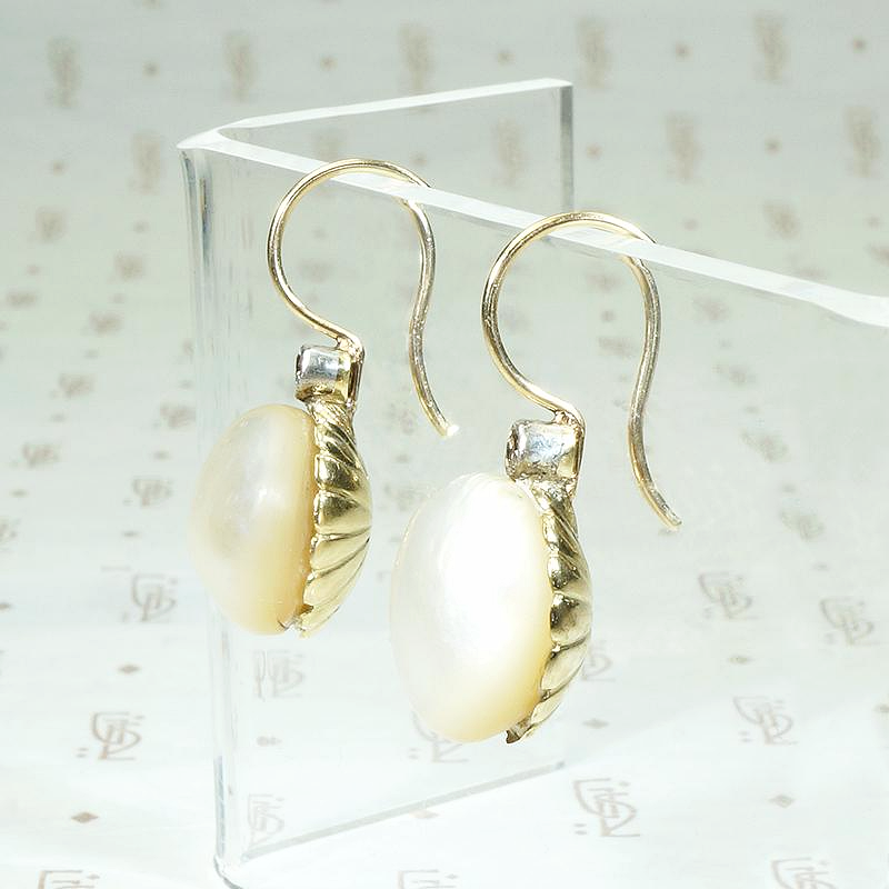 Luminous Mabé Pearl & Diamond Earrings