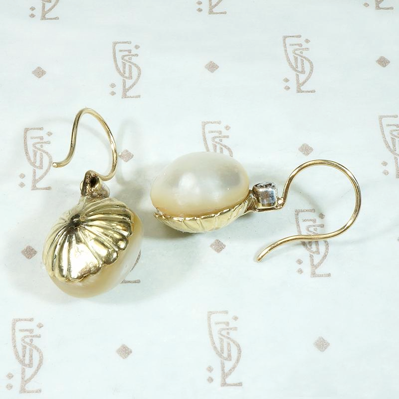 Luminous Mabé Pearl & Diamond Earrings