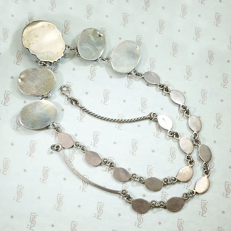 Mexican Silver Egyptian Revival Scarab Necklace