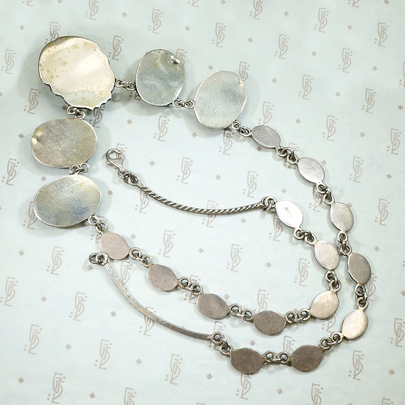 Mexican Silver Egyptian Revival Scarab Necklace