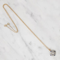 Geometric Edwardian Diamond & Sapphire Pendant