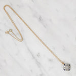 Geometric Edwardian Diamond & Sapphire Pendant