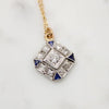 Geometric Edwardian Diamond & Sapphire Pendant