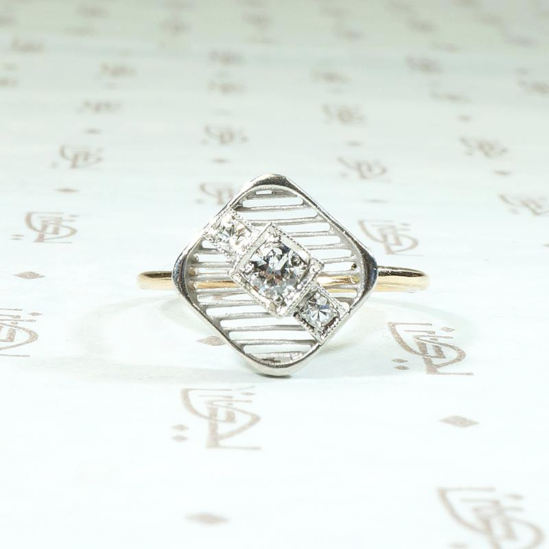 Jaunty Set Diamond Deco Conversion Ring