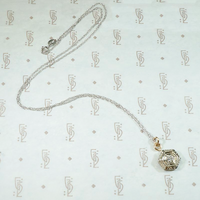 Hexagon Two Tone Diamond Set Deco Pendant