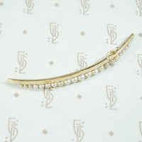 Lovely Pearl-Set Gold Crescent Pendant