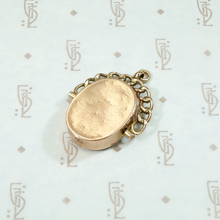 English Agate Swivel Fob in Rosy Gold
