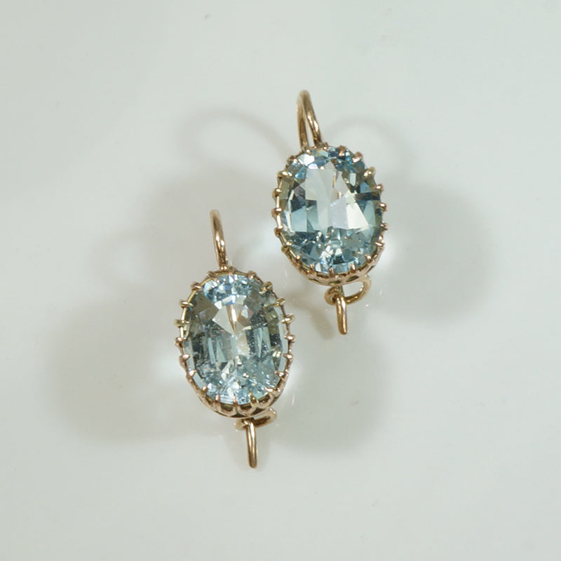 Aquamarine Drop Earrings Circa 1860